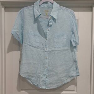 Lilly Pulitzer Light Blue Linen Button-Down Shirt